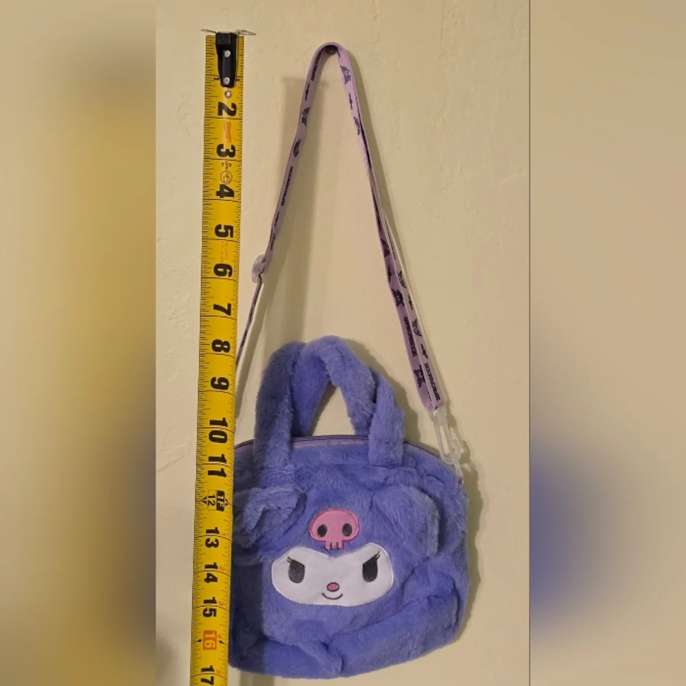 Sanrio Kuromi Purple Plush Adjustable Crossbody Kids Bag